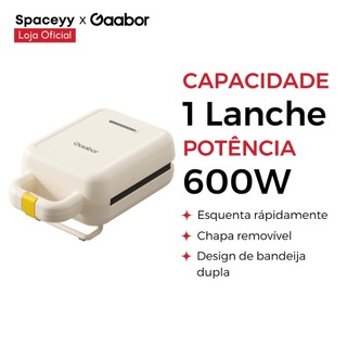 Sanduicheira Elétrica Grill Antiaderente 600w Gaabor Grelha Removível Portátil fácil de limpar em Oferta na Shopee