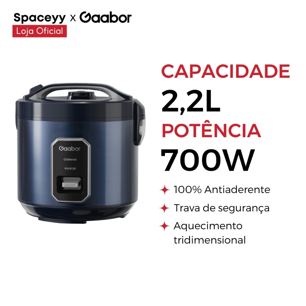 Panela de Arroz Elétrica Gaabor 15 Xícaras 2,2L PPAE01