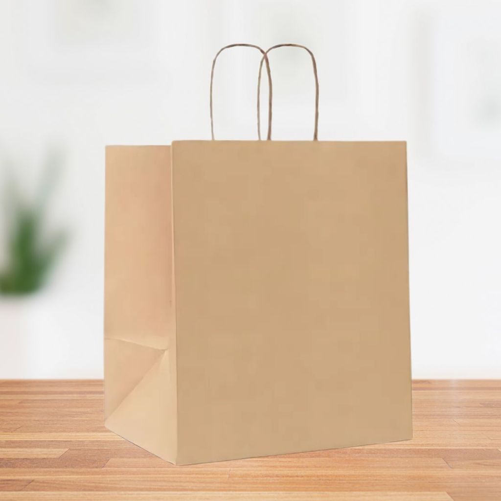 Sacola de Papel com Fundo Largo G 31,5x29,5x20cm - Kraft - 10 unidades - Cromus - Rizzo