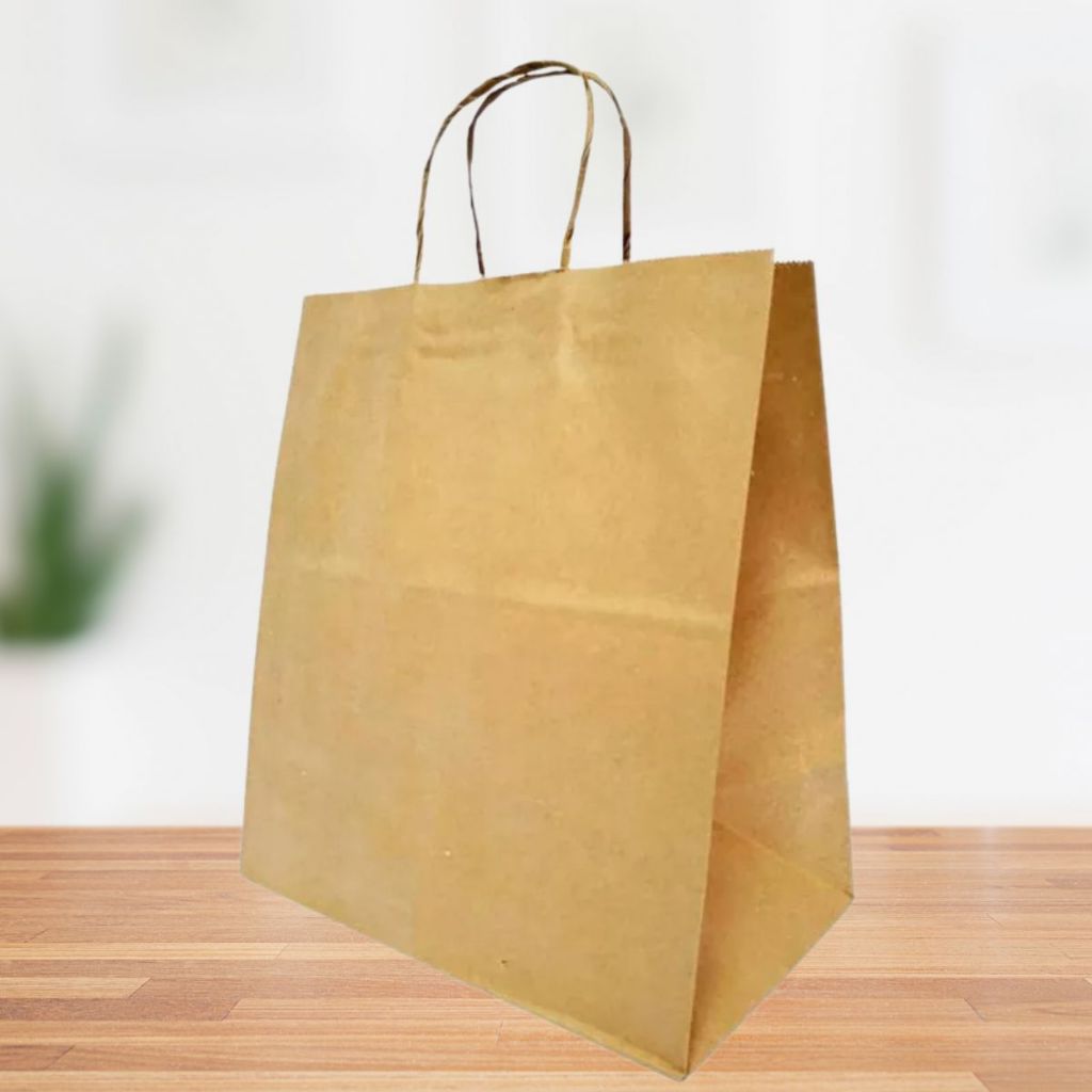 40 Sacolas De Papel Kraft Grande Resistente C/ Alça Delivery em Oferta na Shopee