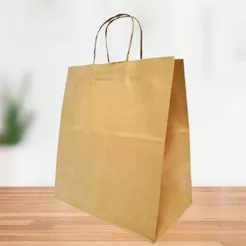 40 Sacolas De Papel Kraft Grande Resistente C/ Alça Delivery