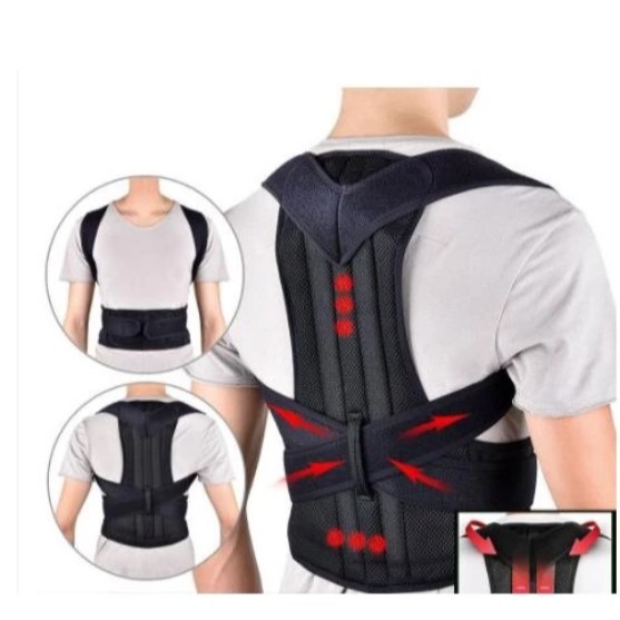 Cinta Colete Unissex Reforçada Corretor Postural Coluna Lombar Forte C/ Hastes De Aço Flexível