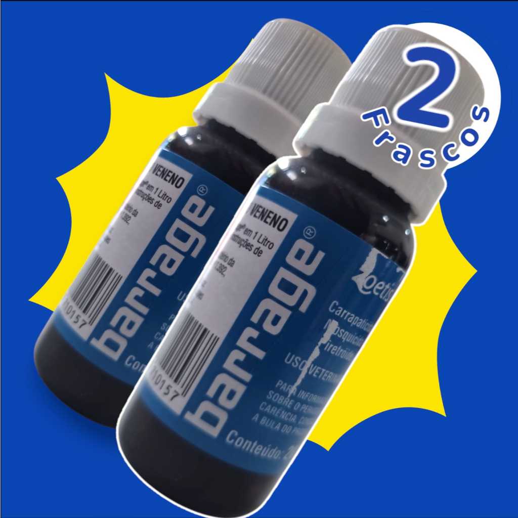 kit 2 Barrage (2x20ml) carrapaticida ambientes e equinos em Oferta na Shopee