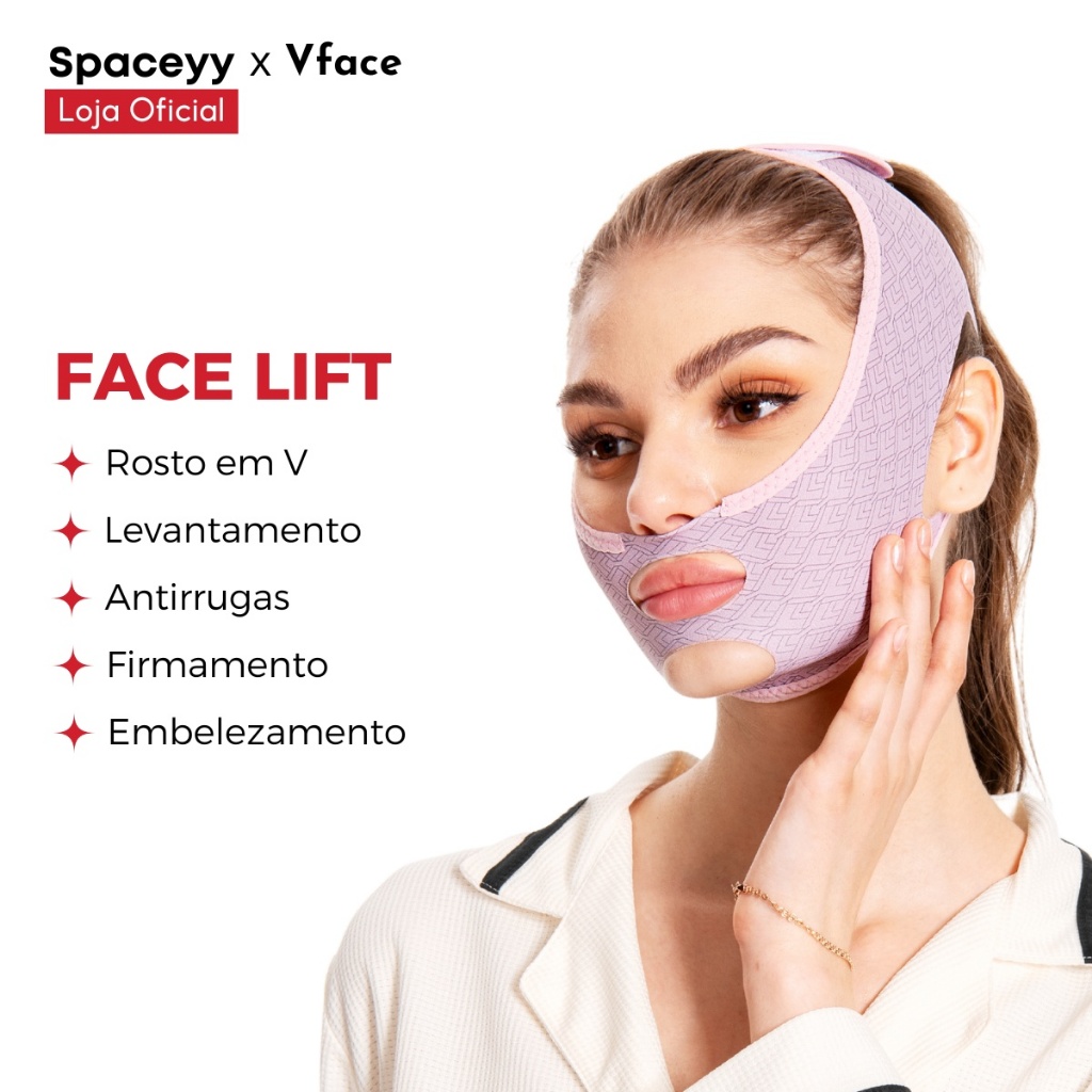 VFace Lifting Facial Efeito Rejuvenescedor Antirrugas e Firmamento Máscara de Beleza Contra Papada - Beauty