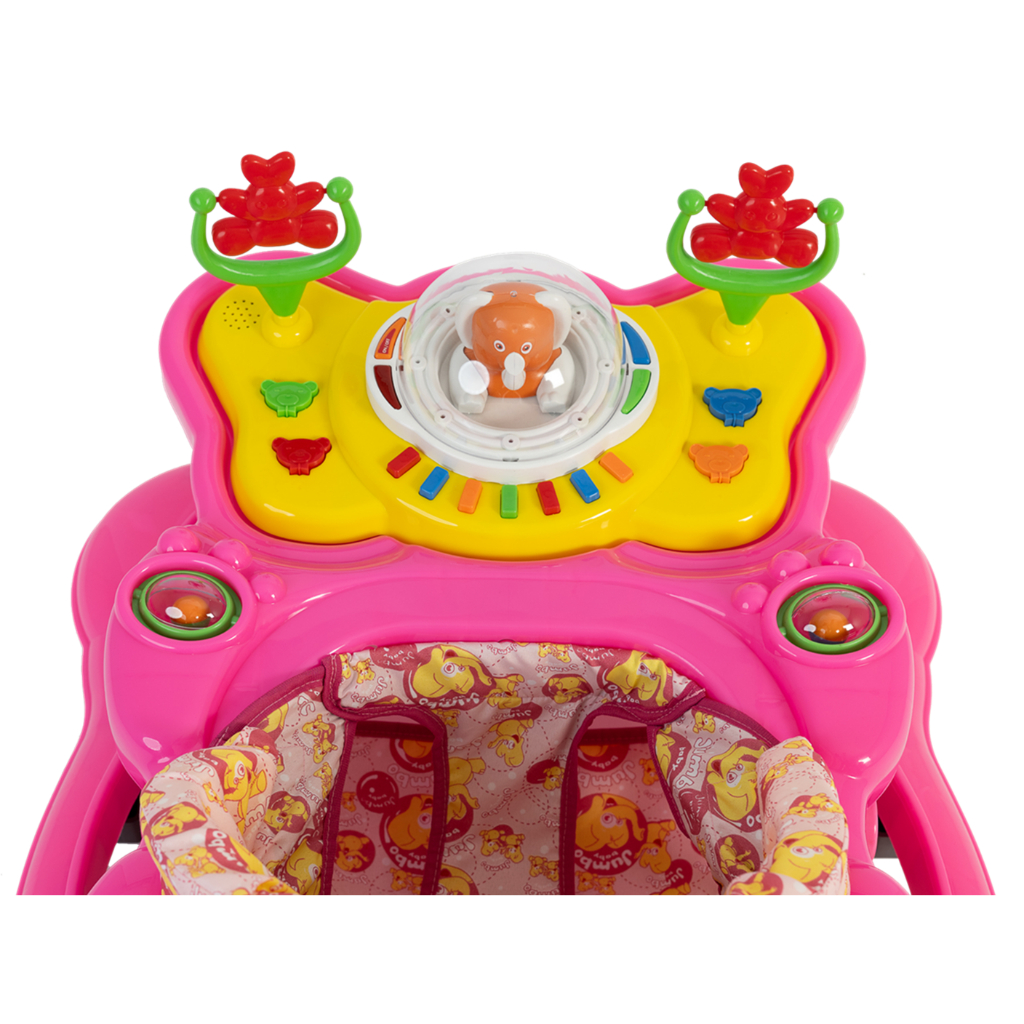 Andador Para Crianças Musical Megaluxo Rosa Jumbobaby