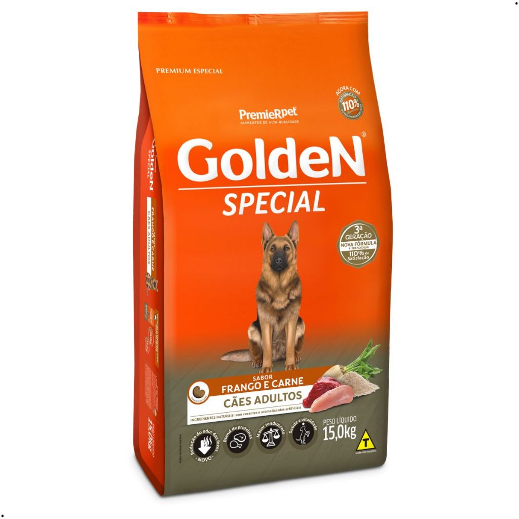 Ração para cachorro Ração para Cachorro 15kg Ração Golden Special Ração Golden 15kg Frango e Carne