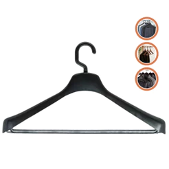 Cabide Kit 10 Unidades Utilitário Camisas, Calças, Coletes, Terno - Gancho Giratório 360 Resistente