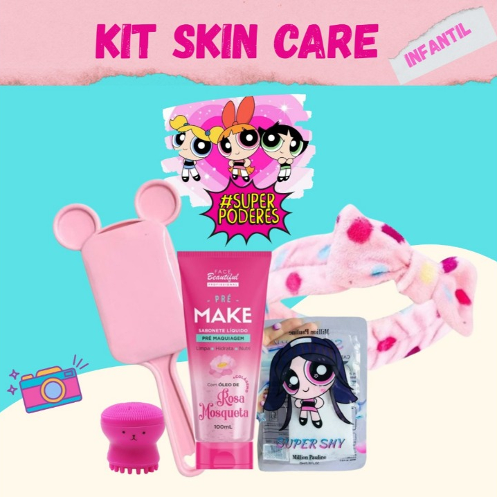 Kit Skin Care Infantil Completo Limpeza de Pele Profunda