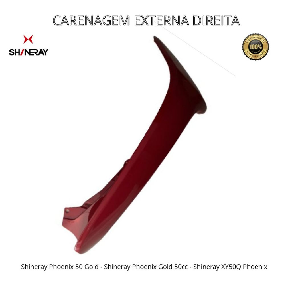 Carenagem Externa Direita Shineray Xy 50q Phoenix Vermelha