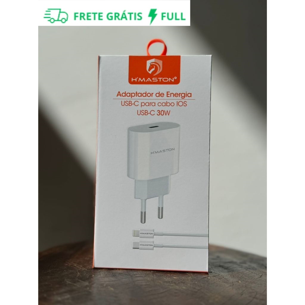 Carregador IPhone Turbo Kit Fonte Adaptador de Energia Hmaston ultra Rápido 30W Cabo tipo ...
