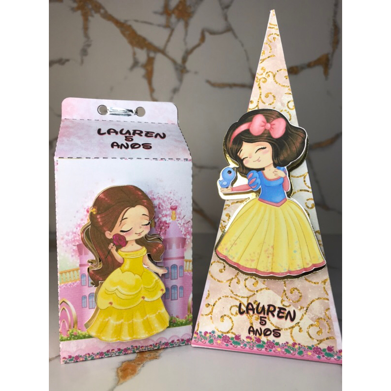 Kit festa - 10 und Lembrancinhas personalizadas Princesas - Caixinhas personalizadas -  Papelaria personalizada.