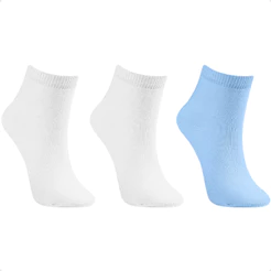 Kit 3 Pares Meia Bebê Infantil Recém-Nascido Algodão Estampada Desenho Menino Menina Lisa Enxoval