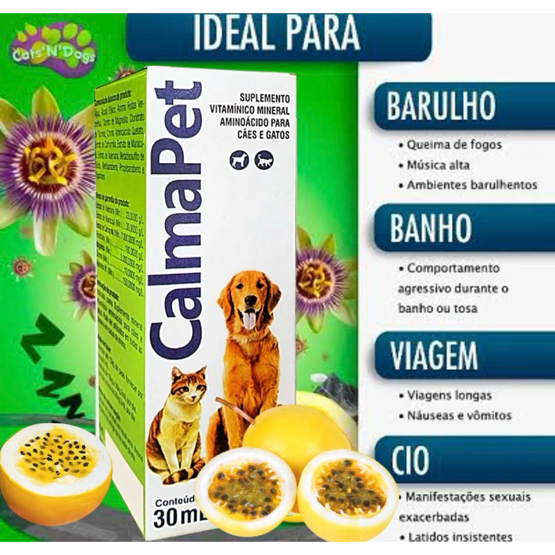 Calmante Calmapet Natural Para Cães e Gatos