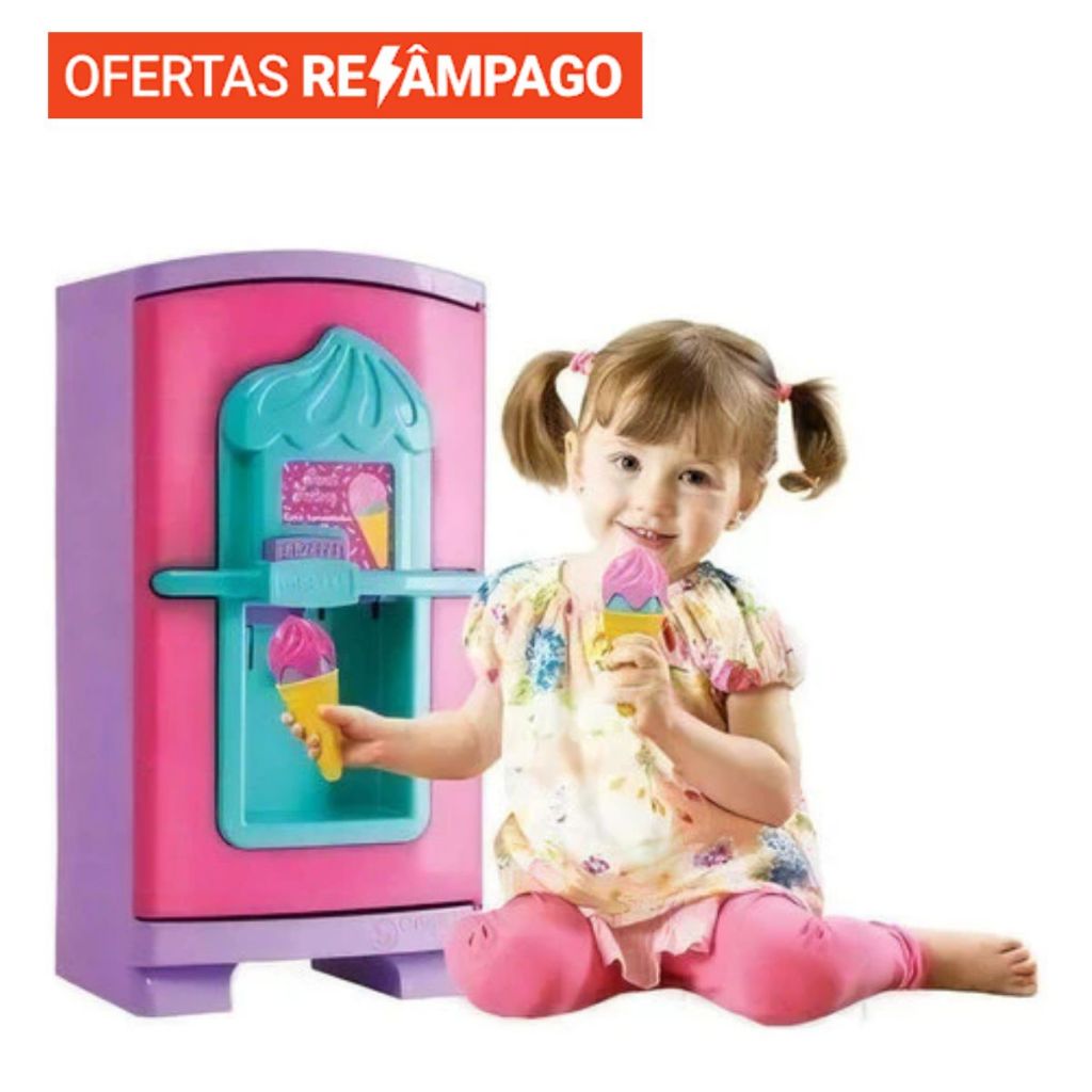 Geladeira Gela Sorvete Sweet Fantasy Infantil Com Acessórios Cor Outro