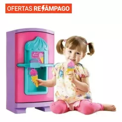 Geladeira Gela Sorvete Sweet Fantasy Infantil Com Acessórios Cor Outro