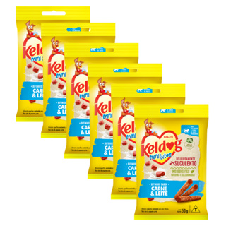 Kit 6 Bifinho Keldog Para Cães Mini Bites Carne E Leite 50g em Oferta na Shopee