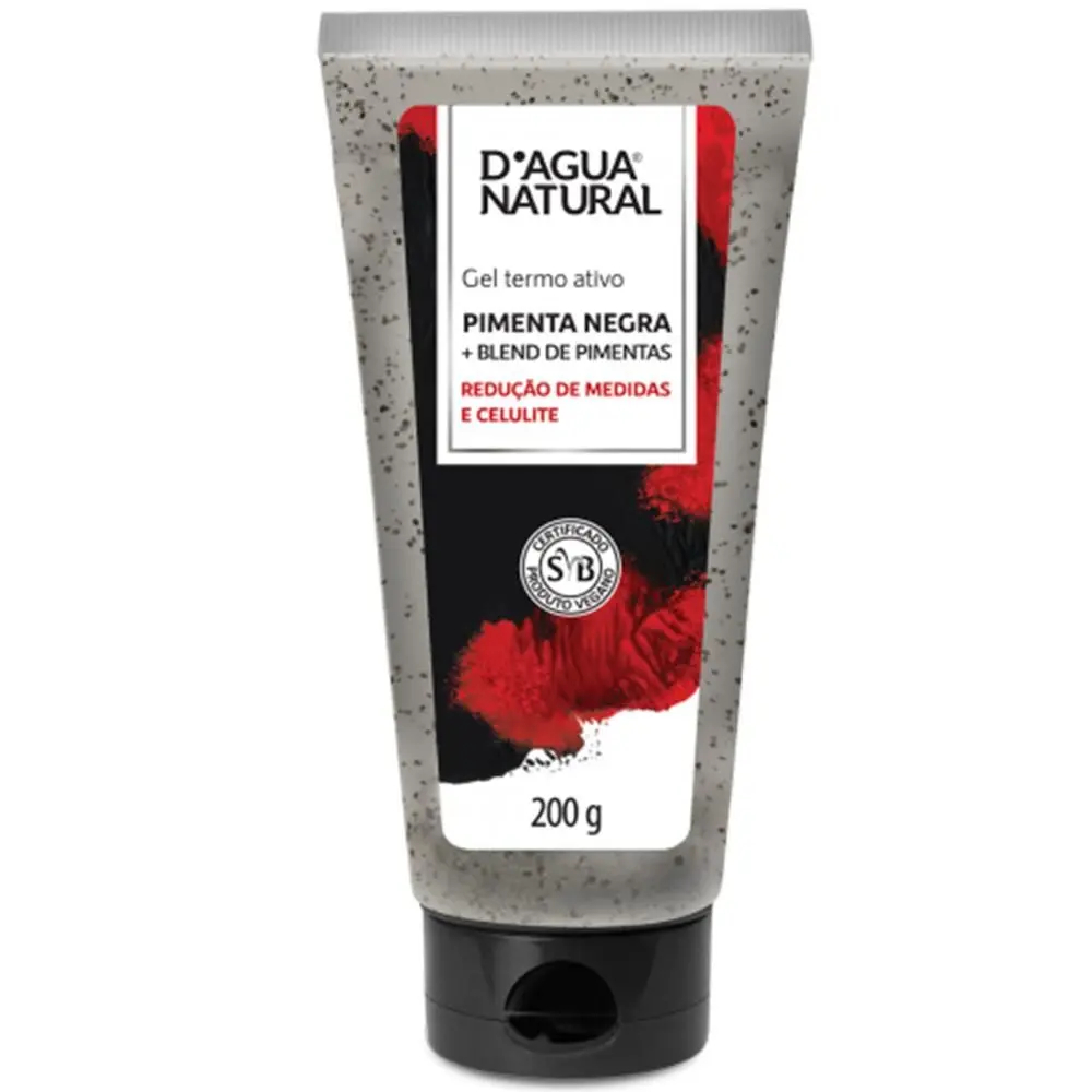 Gel Termo Ativo Pimenta Negra Redução De Medidas E Celulite 200g DAGUA NATURAL