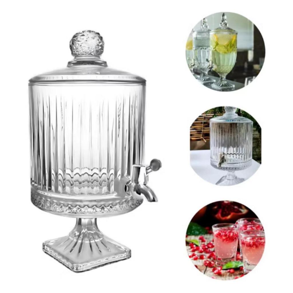 Jarra Suqueira e Licoreira de Vidro Jennie 4,5 Litros com Torneira (Um Luxo e Requinte P/ Bebidas)