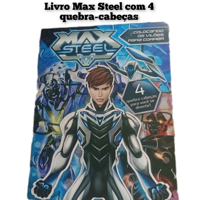 Livro Max Steel com 4 quebra-cabeças