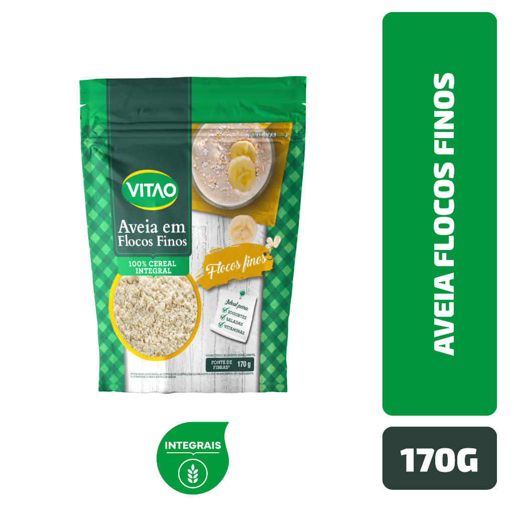 Aveia Flocos Finos Vitao 170 g em Oferta na Shopee