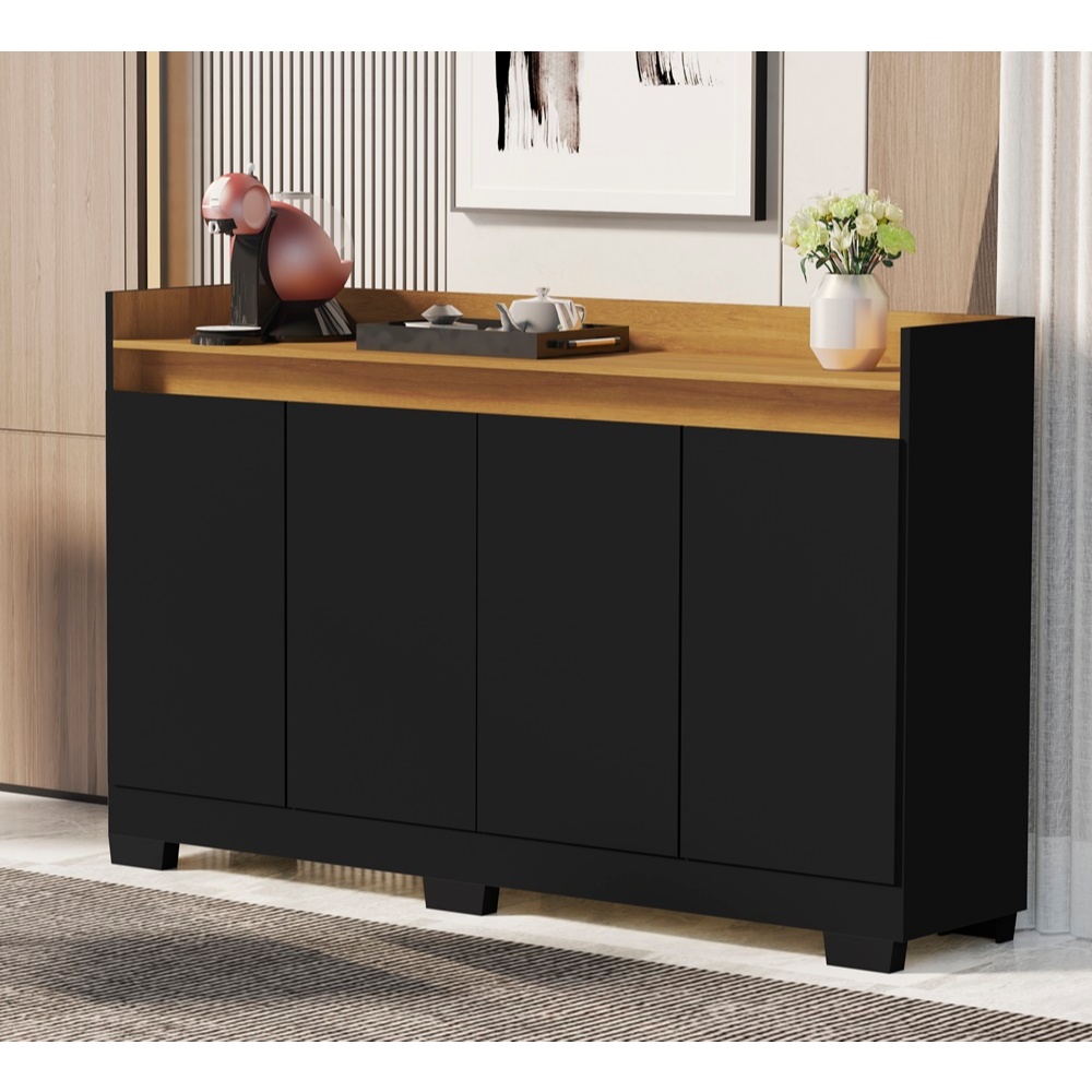 Aparador Buffet 4 Portas c/ Pés Retrô em Oferta na Shopee