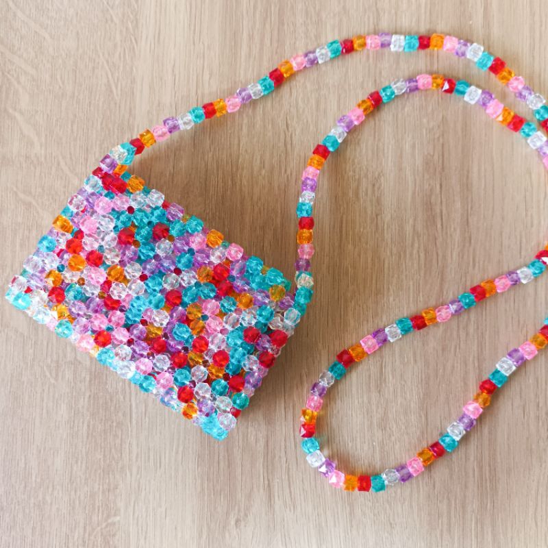 Mini Bag - Bolsa de Miçangas -Bolsa Pequena - Artesanal - Beaded Bag - Moda Feminina Blogueira - Moda 2026 - Alça 100cm