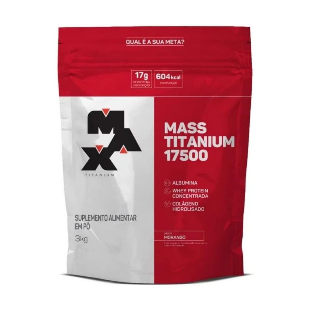 Mass Titanium 17500 Refil Morango 3Kg em Oferta na Shopee