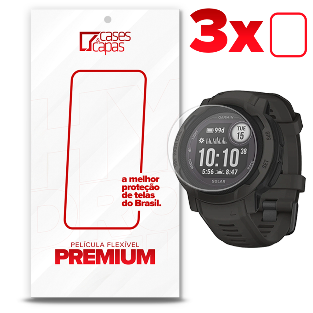 Kit 3x Peliculas Hidrogel HD Para Garmin Instinct 2 45mm