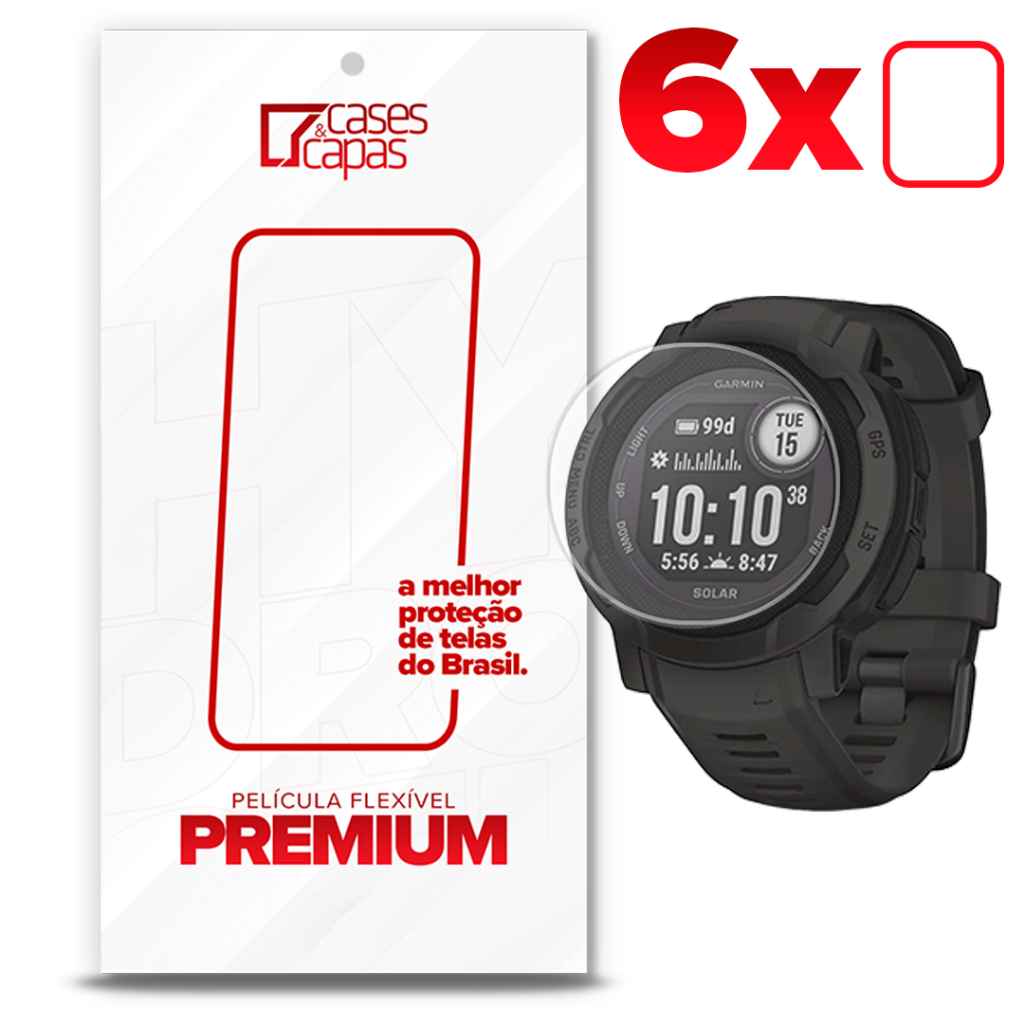 Kit 6x Peliculas Hidrogel HD Para Garmin Instinct 2 45mm