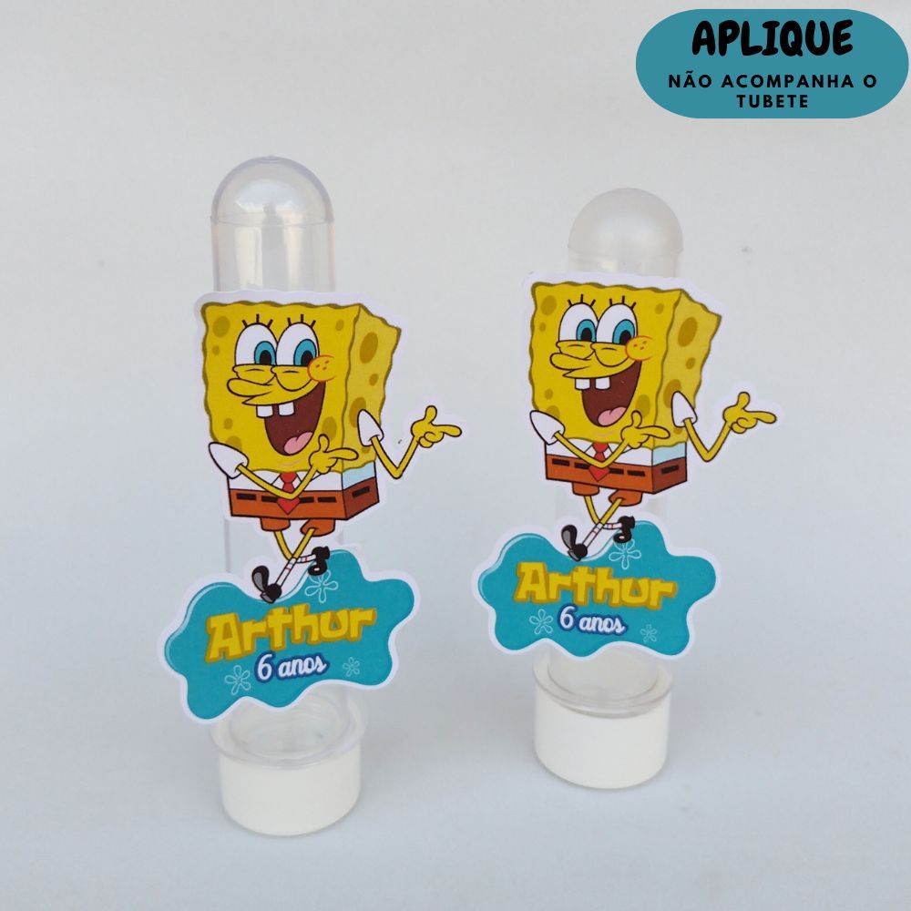 Apliques Personalizados para Tubetes Bob Esponja / Lembrancinhas / Kit Festa infantil/ Aniversário Bob Esponja-Papelaria