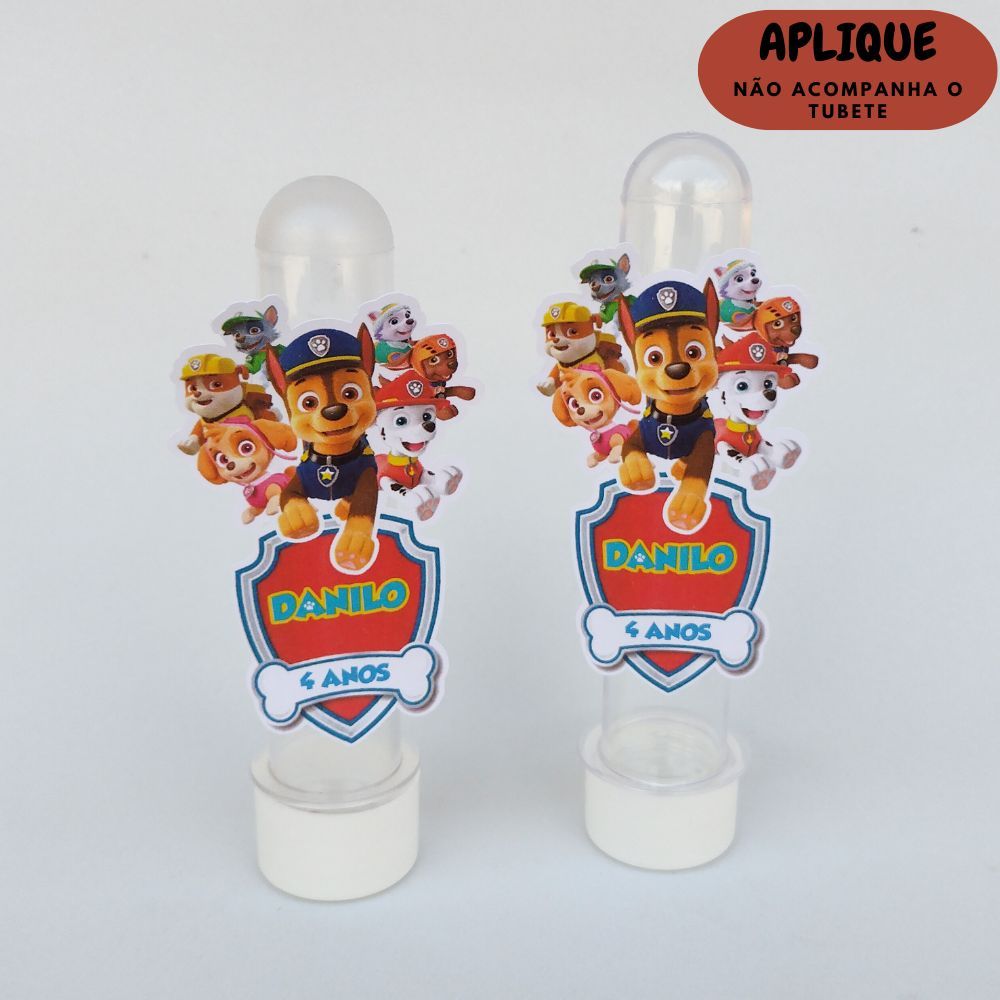 Apliques Personalizados para Tubetes Patrulha Canina / Lembrancinhas / Kit Festa infantil/ Aniversário Patrulha Canina