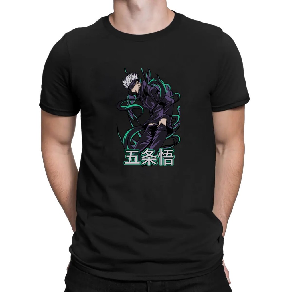 Camiseta 100% Algodão Masculino Personagem Anime Satoru Gojo Jujutsu Kaisen