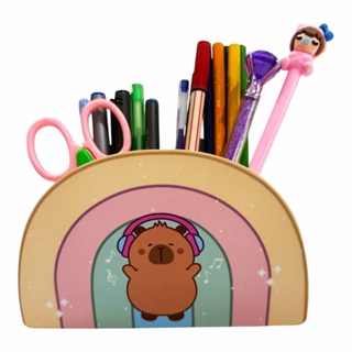 Porta Lápis Capivara Duplo Arco Iris Em Aço Porta Caneta Capivara Porta Maquiagem Fofa em Oferta na Shopee