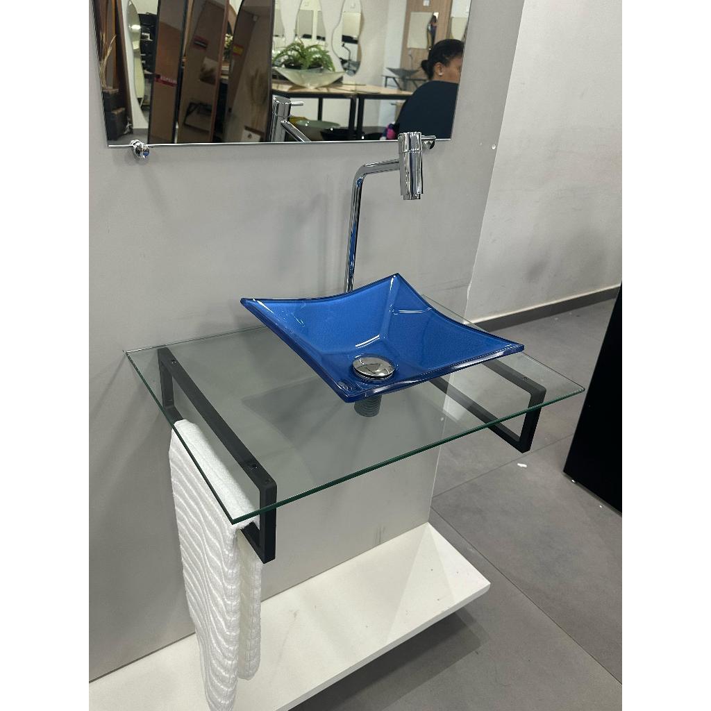 Gabinete Vidro Banheiro Incolor C/ Cuba Color 40x35cm 50x35cm PPR Cores em Oferta na Shopee