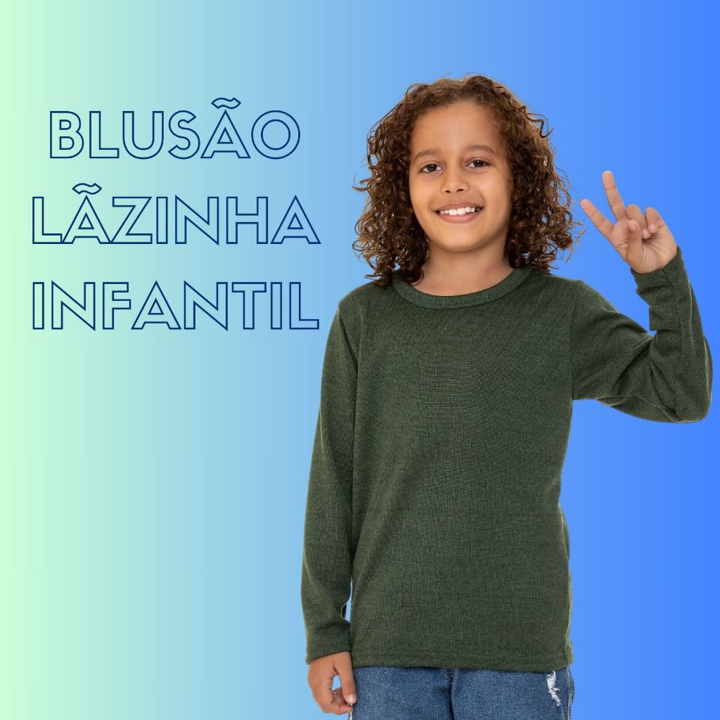 Blusa Meia Estação Masculina Infantil Tecido Quentinho Estilo Lãzinha 3028-A