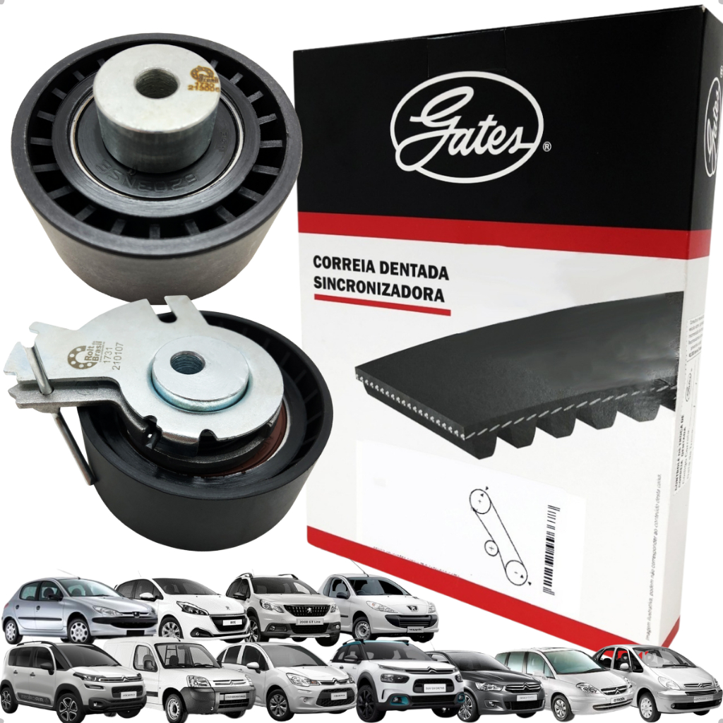 Kit Correia Dentada Tensor Polia Aircross Berlingo C3 C4 C5 C8 Xsara Xsara Picasso 206 2008 307 308