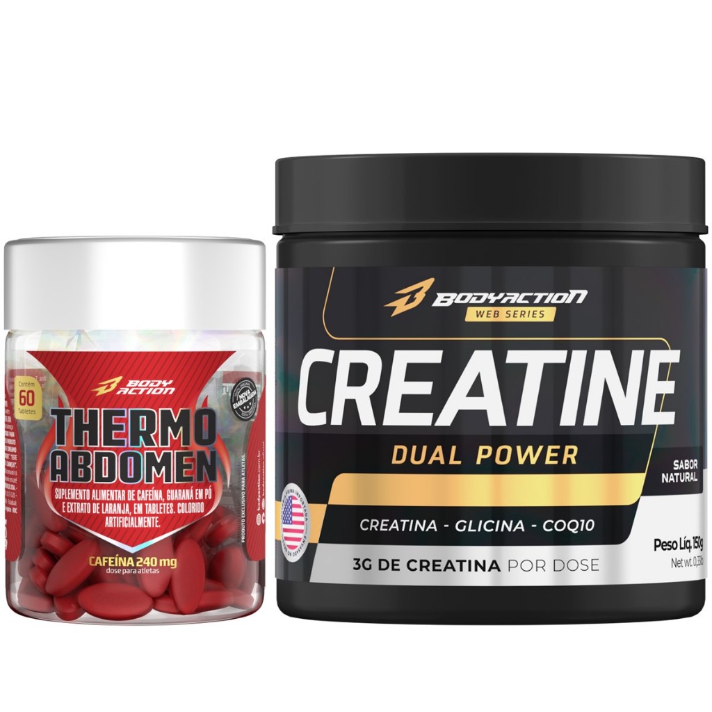 Thermo Abdomen 60 Comp + Creatina 150g - Body Action - Health