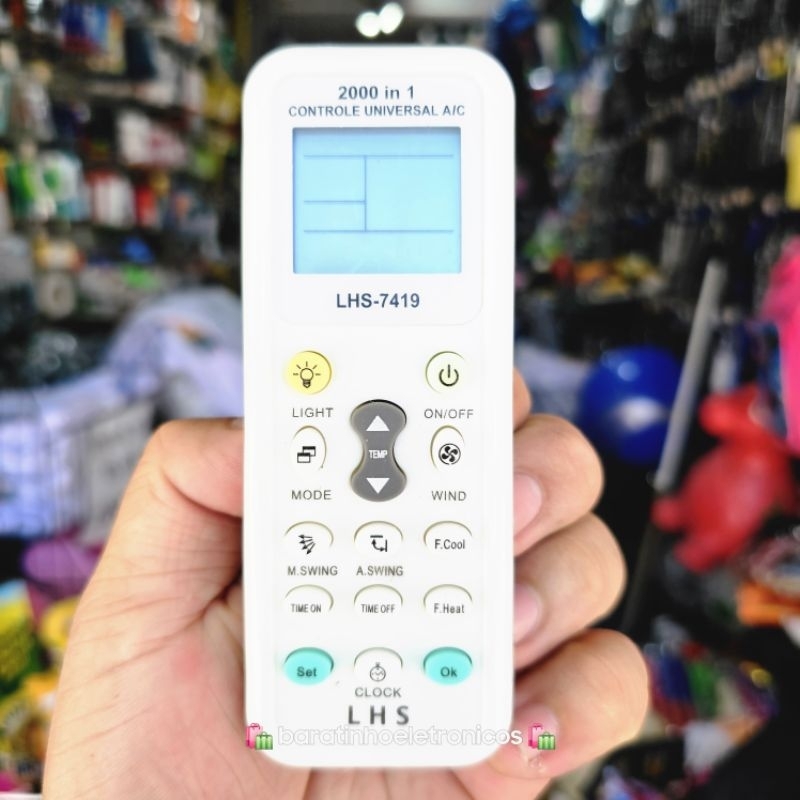 Controle Universal Ar Condicionado Split Janela Portátil +2000 In 1 Compatível 200 Marcas LHS-7419