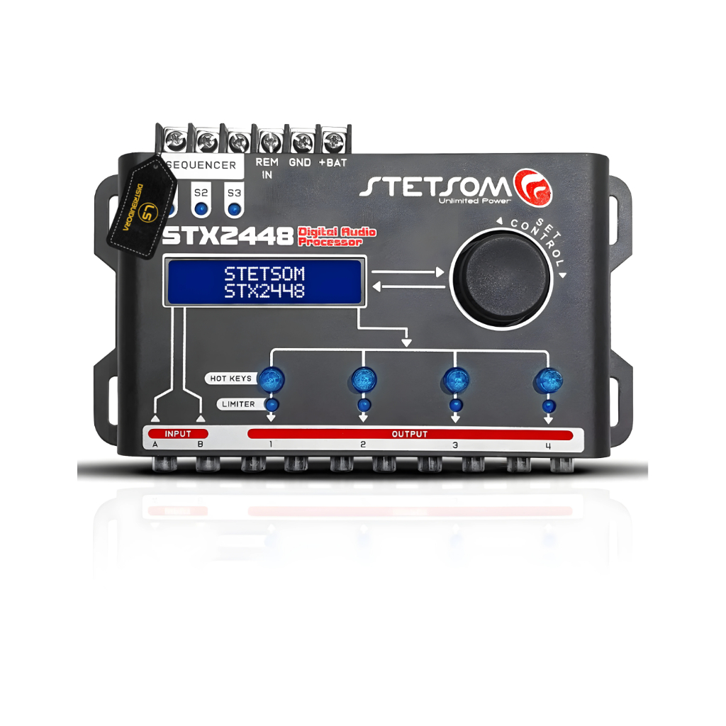 Processador de Audio Digital Stetsom STX2448 Equalizador Crossover 2 Canais 4 Vias Som Automotivo em Oferta na Shopee