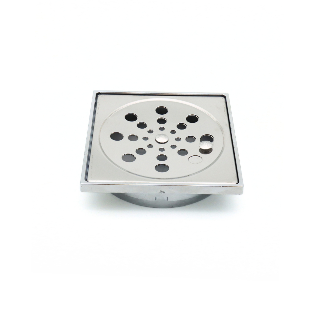 Ralo 10x10 Inox Grelha + Porta Ralo Em Abs Quadrado Cromo banheiro quintal em Oferta na Shopee