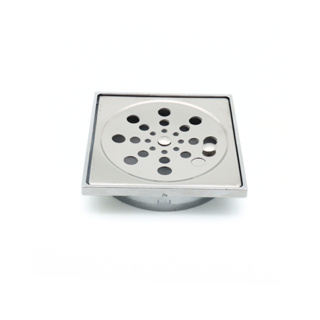 Ralo 10x10 Inox Grelha + Porta Ralo Em Abs Quadrado Cromo banheiro quintal em Oferta na Shopee