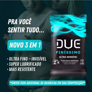 Preservativo Due Finíssimo Camisinha Sensível E Lubrificad 1X3 1UND em Oferta na Shopee