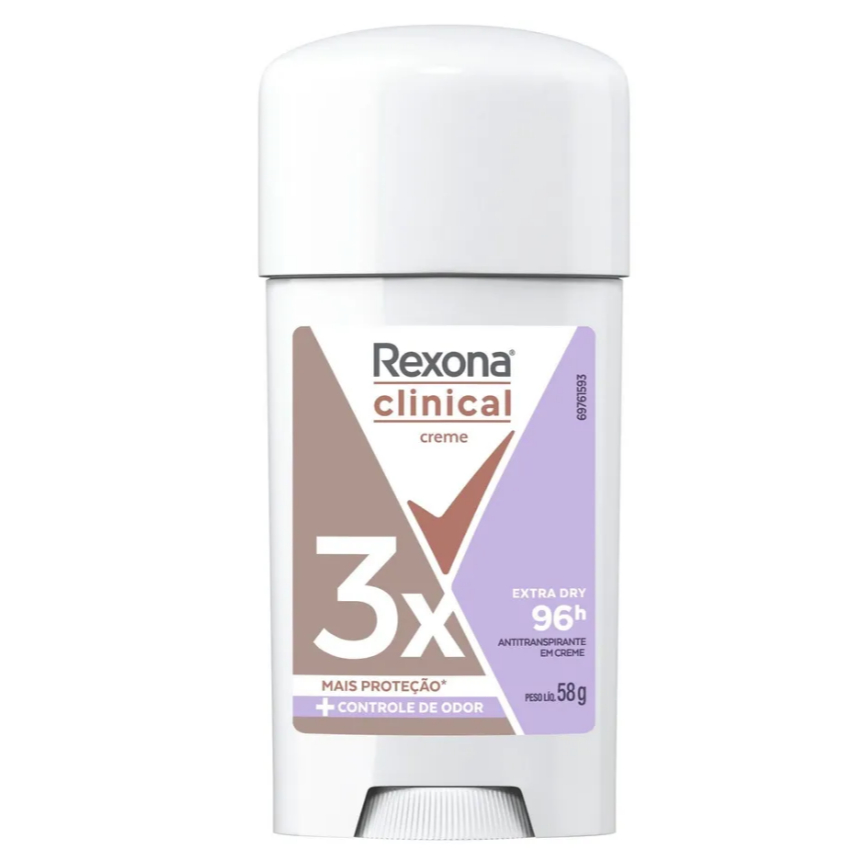 Desodorante Rexona Clinical Creme Extra Dry 96h Com 58g