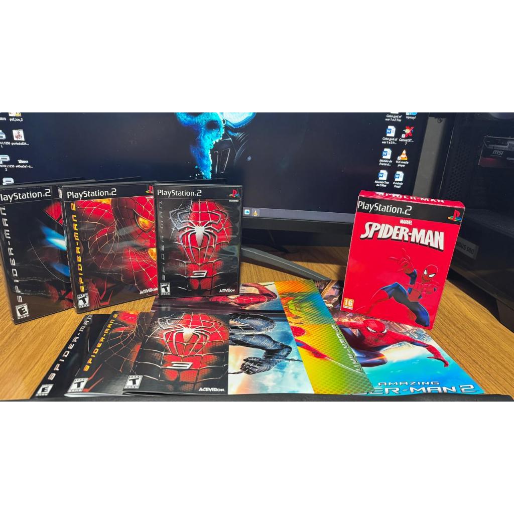 Box Spider-Man Trilogy com Manual/Pôster /Caixa para PS2