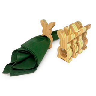 Kit Argola Porta Guardanapo Tecido Páscoa Coelho Decoração Enfeite Mesa Posta Anel Madeira em Oferta na Shopee