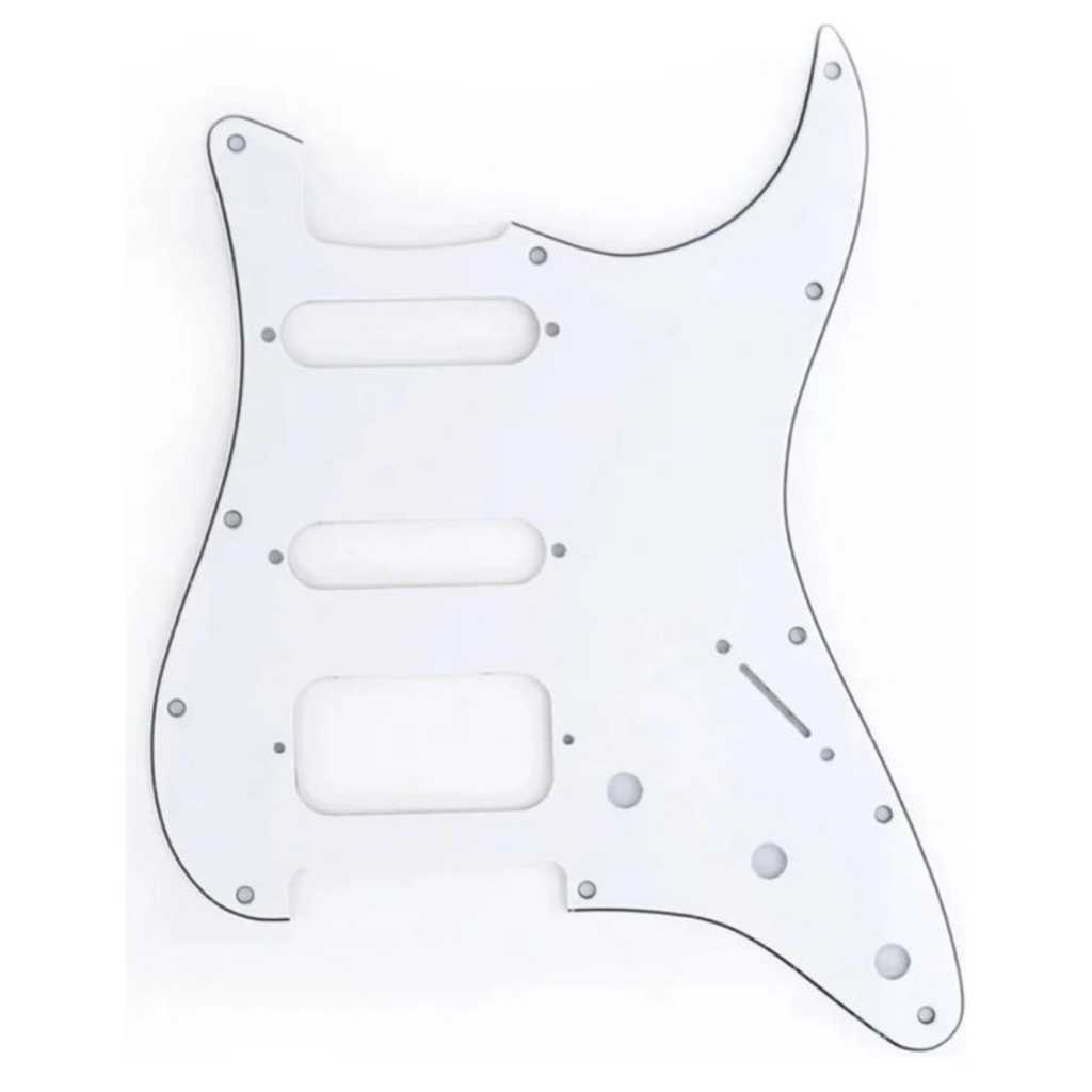 Escudo Ronsani Stratocaster Hss Branco Solido com parafusos