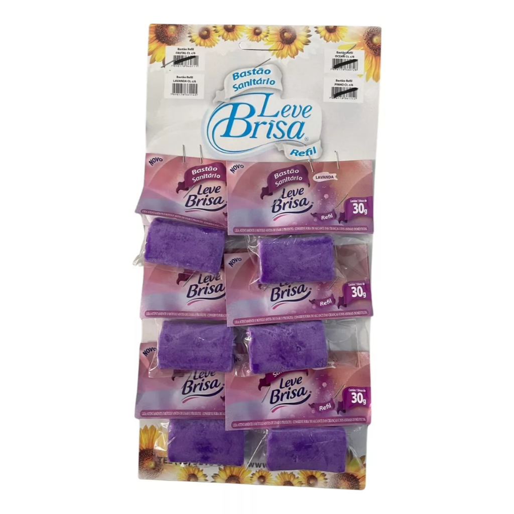 Kit com 6 Refil Para Bastões Sanitários Lavanda Marine Leve Brisa 30g Refil para Vaso Banheiro