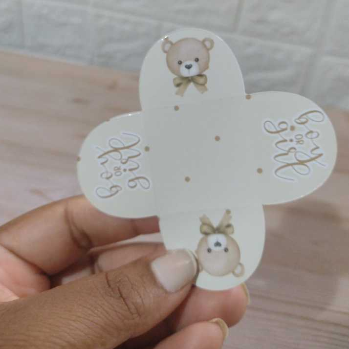 Forminhas para Doces Personalizada CHÁ REVELAÇÃO URSINHO | Brigadeiro | Festa Aniversário Infantil