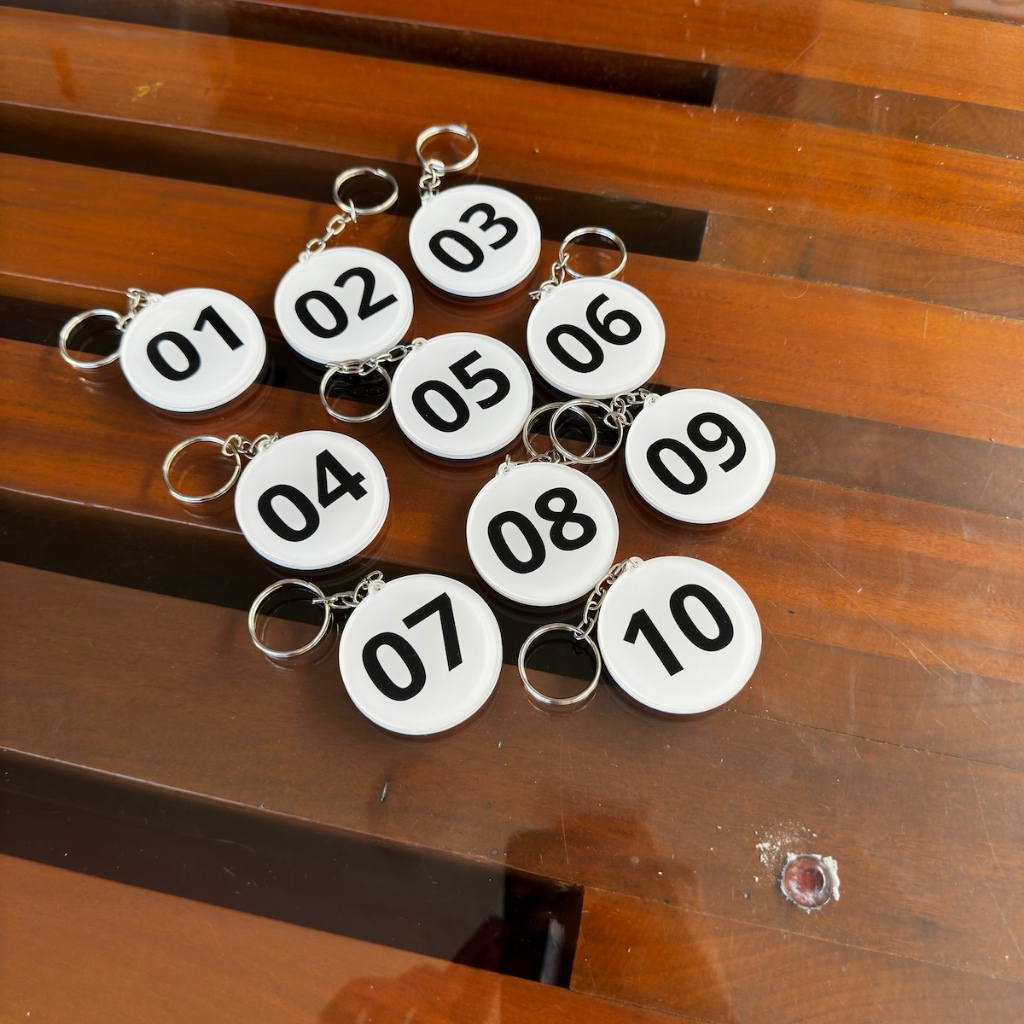 Kit de Identificação de Portas - Chaveiros Números Acrílicos para Armários Guarda Volumes e Quartos em Oferta na Shopee