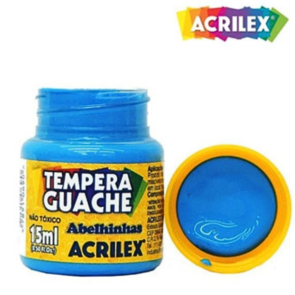 TINTA GUACHE TEMPERA 15ML AZUL CELESTE ACRILEX UNIDADE
